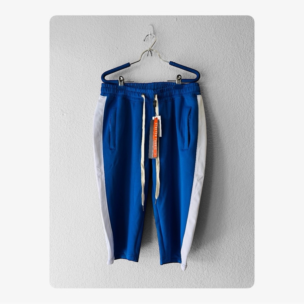 ★ NWT Screenshot Activewear Unisex Long Shorts - Blue/White ★